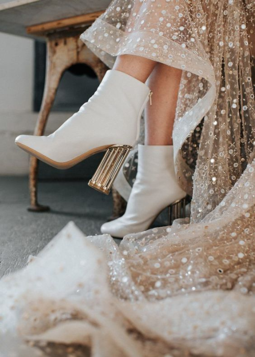 Bridal booties and Western boots